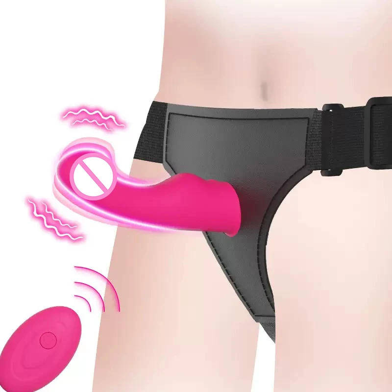 Strap-On Vibrating Dildo Adjustable Harness Vibrator with 10 Vibration Modes Wearable Harness Sex Toy for Female Couple Lesbians