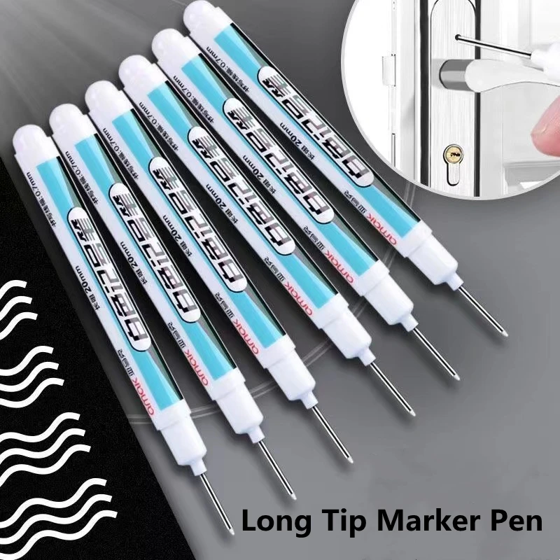 White Marker Pens Long Nib Markers Marker Pens 2/3Pcs/Set Metal Long Head Marker Pens