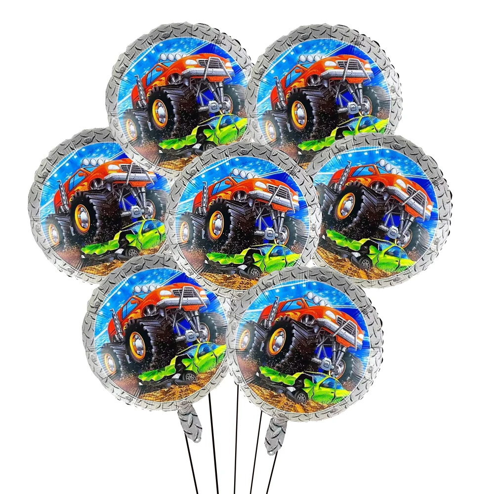 5Pcs Monster Truck Balloon 18 "Monster Truck Foil Balloon Cars Tema Boy Birthday Party Supplies Monster Truck Birthday Decor