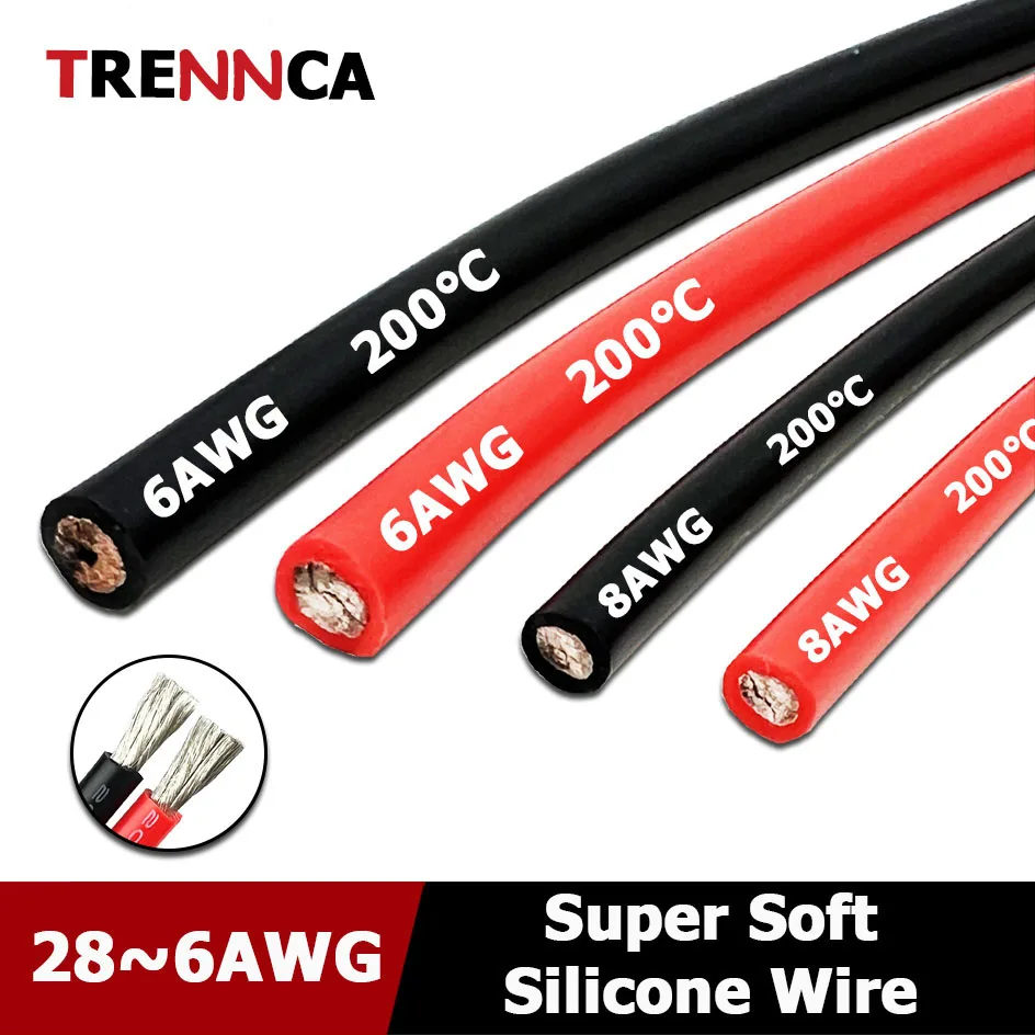 10AWG Yellow High Quality Silicone Wire 1 Meter