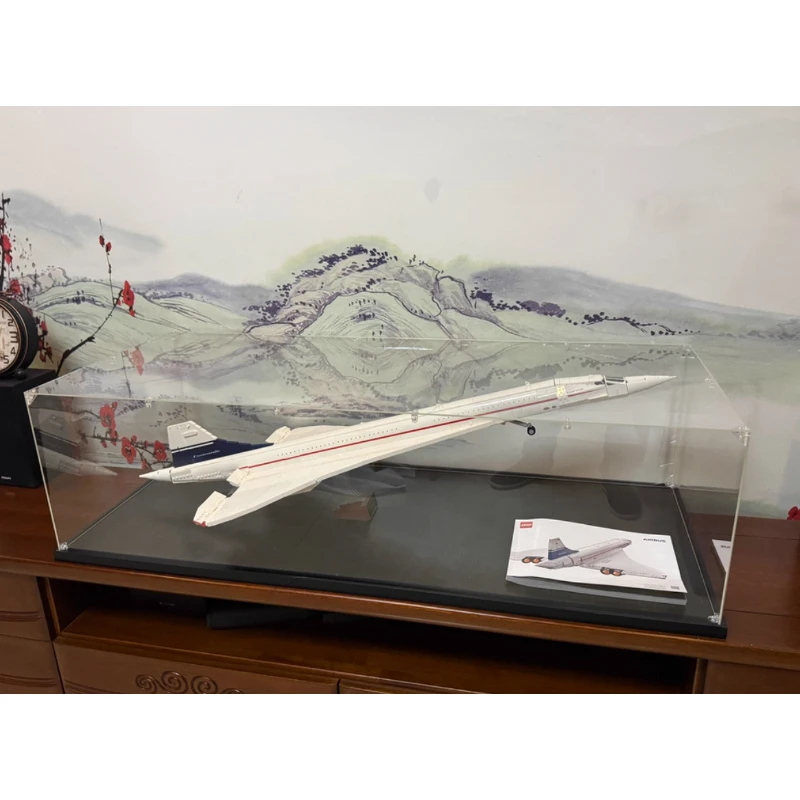 110X45X30CM 아크릴 디스플레이 박스 레고 콩코드 10318 모델 피규어용 투명 보관 박스 먼지 커버 DIY 조립