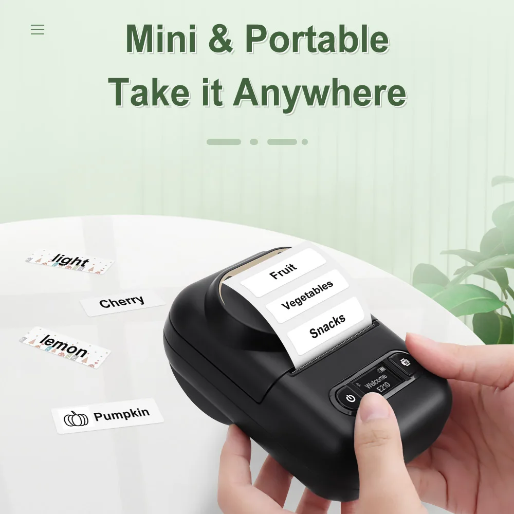 Mini Imprimante Thermique Portable E210, Bluetooth, Usb