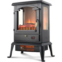 Electric Fireplace Heater with Remote, 22.4" Freestanding Portable Infrared Fireplace Heater Stove with 3-Sides Realistic Flame 1