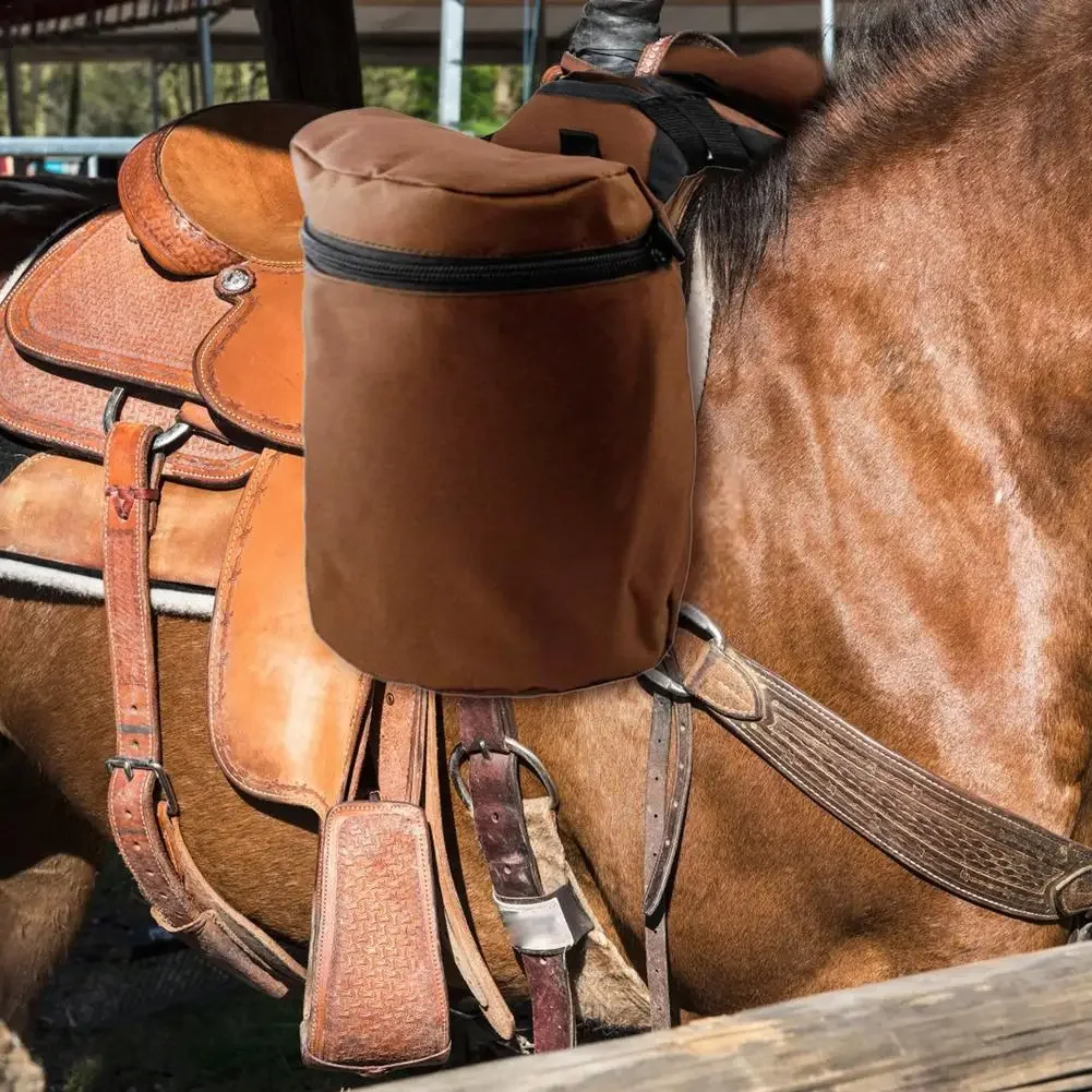Saddle Bags For Horses Durable Horn Saddle Bag Set Washable Pouch Practical Pommel Pocket For Long-Distance Riding Me