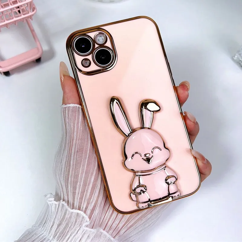 Rabbit Holder Stand Soft Phone Case - Cute and Functional Design