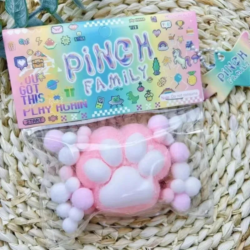 Funny Squishy Squeeze Toy Cat Foot Antistress Stress Relief Toy Decompression Mochi Fidget Girl Boys Silicone Slow Rebound Toys 6