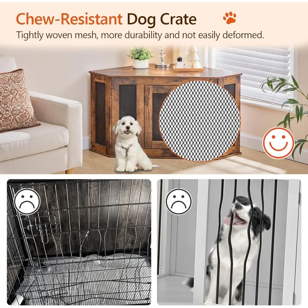 Wooden Corner Dog Crate 4