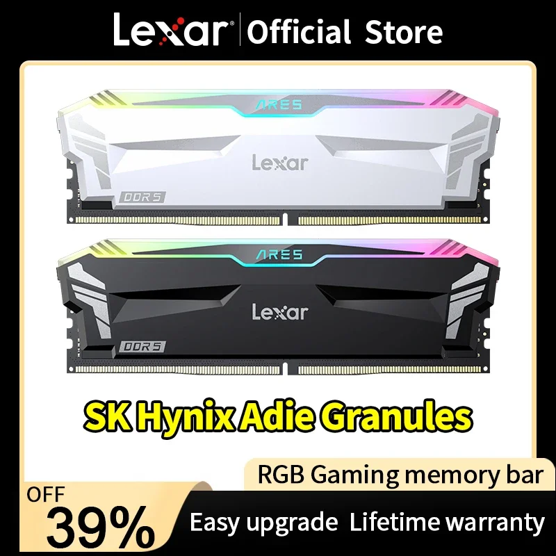 Lexar ARES RGB DDR5 RAMs 6400MHZ Gaming Overclocked Memory Stick Desktop PC Memory Kit 32GB(16GÃ2) Hynix Adie Particles