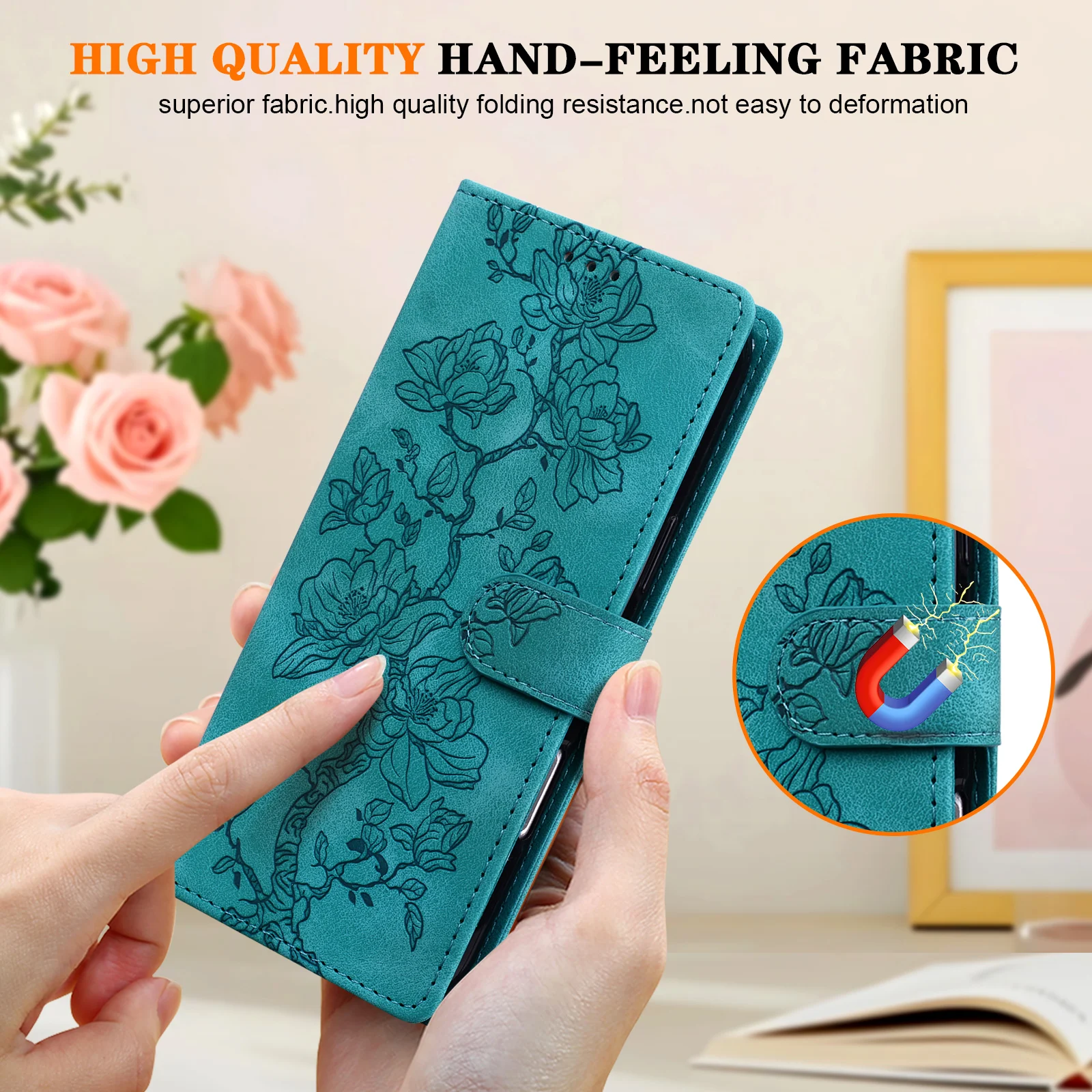 Magnetic Flip Leather Wallet Case - Premium Protective Cover