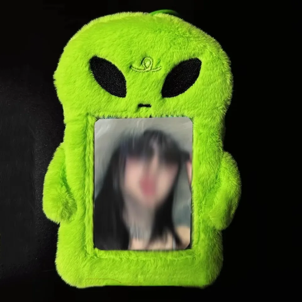 1개 플러피 플러시 카드 홀더 부드럽고 귀여운 문구류 포토카드 버스카드 슬리브 ID 은행 신용카드 보호기