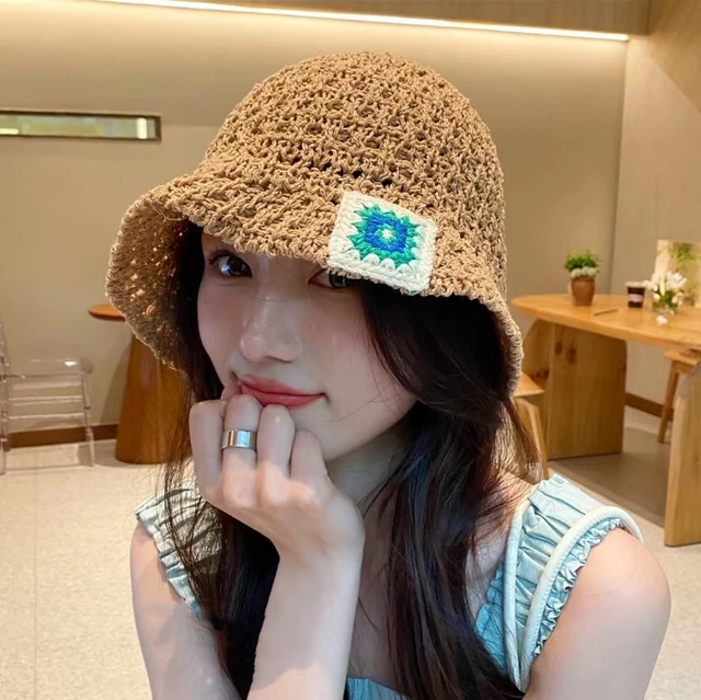 Ins Straw Bucket Hats for Women 2032 Spring and Summer New Outdoor