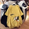 Large Size Mickey Mouse T-shirt Girl Trend Mid-Length Loose Casual Short-Sleeved Cartoon Mickey Print T-shirt Round Neck Top 4