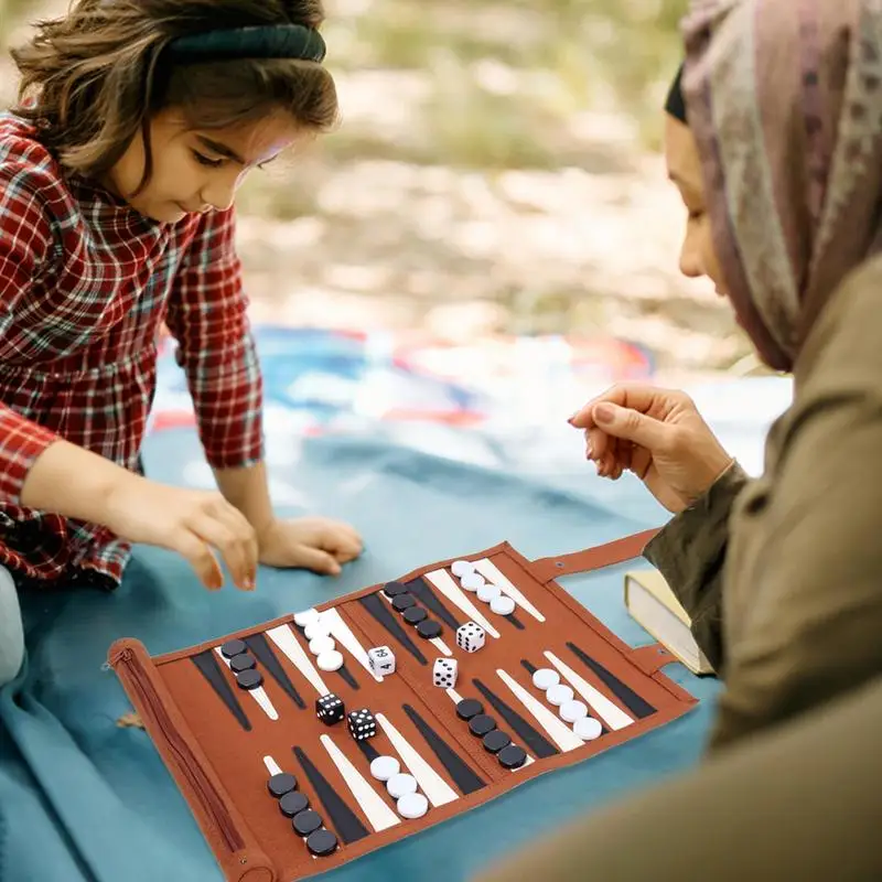 Backgammon Board Game Ourdoor Backgammon Sets For Adults Leather Board Games For Adults Board Games Logical Thinking Traditional 5