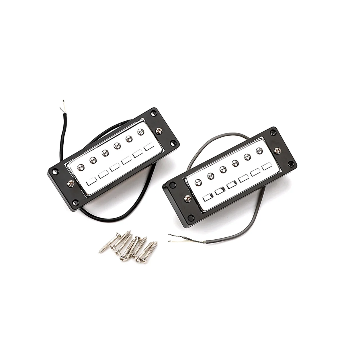 

Set of 2 Pcs Mini 6 String Guitar Humbucker Pickups with Black Ring for Electric Guitar Parts