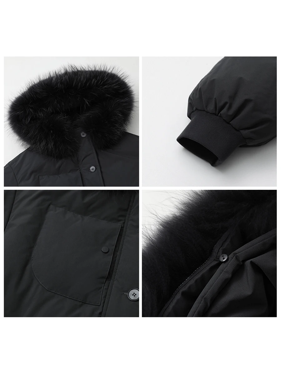 CHIC VEN Women\'s Down Coats Korean Hooded Long 90 White Duck Down Jacket Woman Thick Warm Overcoat Female Outerwears Winter 2022