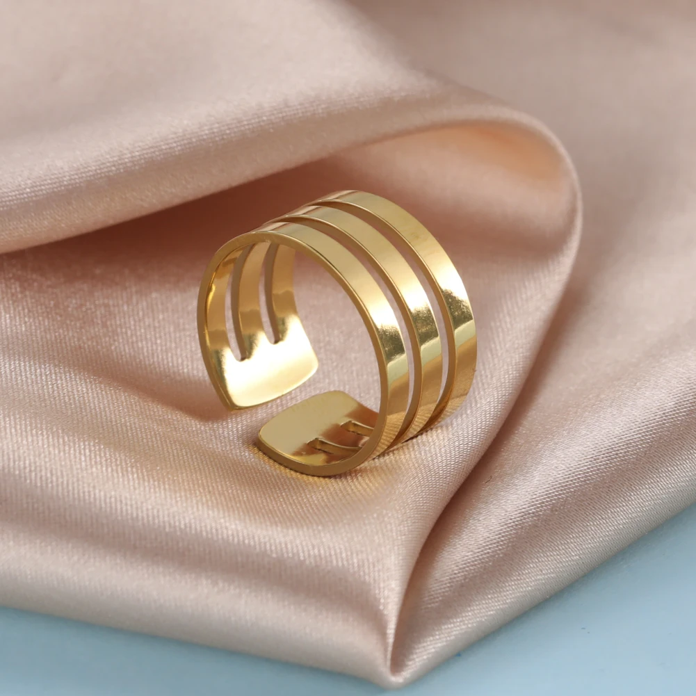Unift Stainless Steel Simple Geometric Ring Men Women Adjustable Finger Rings Trendy Couple Minimalist Jewelry Accessories Gift stainless steel rings,finger rings,couple rings,fashion rings,fashion ring,metal rings