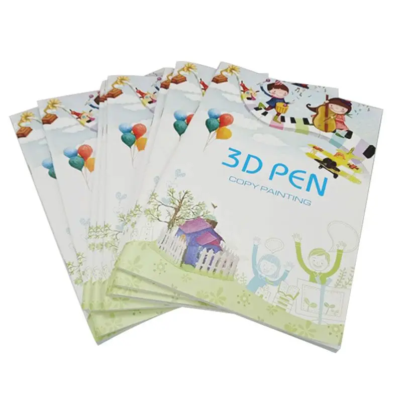 Libro da disegno per penna da stampa 3D riutilizzabile colorata 40 8 modelli di carta spessa modello di pittura con piastra trasparente per penna 3D regali per bambini - immagine 6