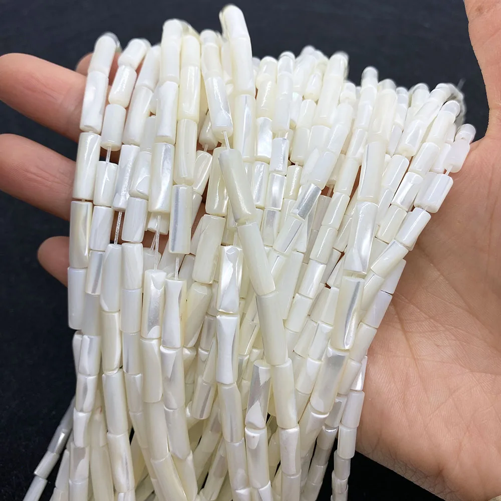 4x8mm-5x10mm-5x15mm-Natural-Sea-Shell-Beads-Tube-Shape-Mother-of-pearl ...