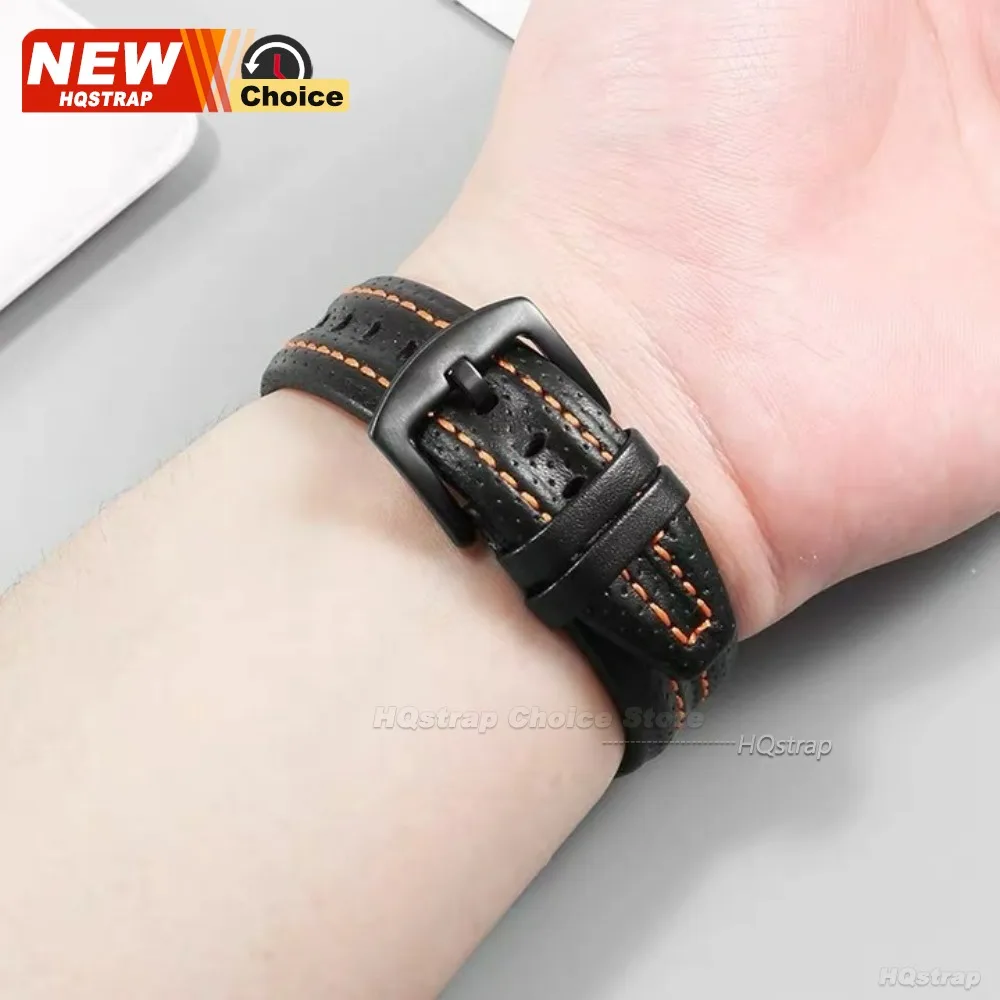 15mmx27mm Convex Genuine Leather Waterproof Watch Strap