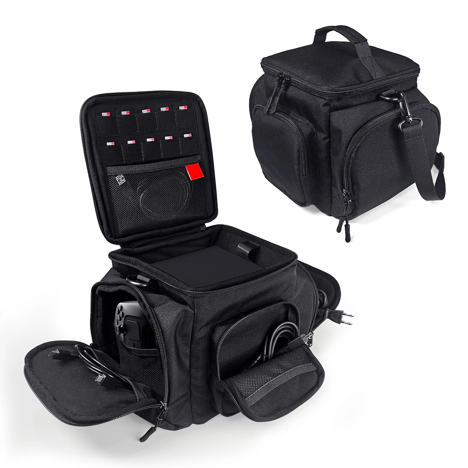 Borsa da Viaggio per Console Steam, Grande Capacità, Impermeabile, Antiurto, per Controller e Cavi, con Tracolla - immagine 4