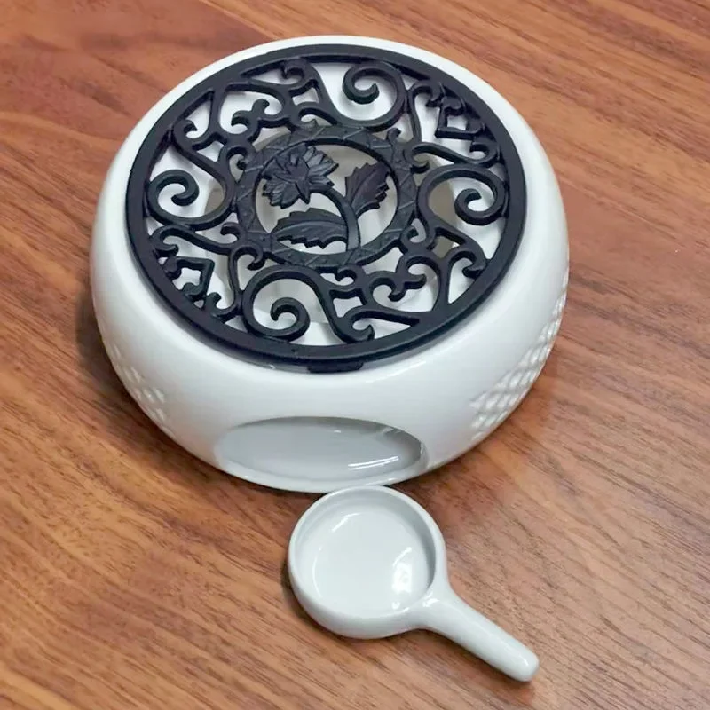 Ceramic Teapot Warmer Holder Base Tea Coffee Water Candle Heating