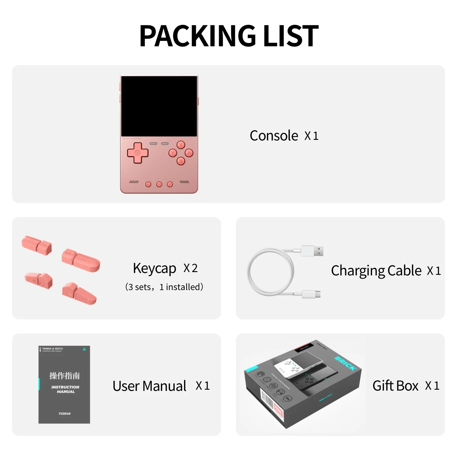 Trimui Brick Hammer Metal Handheld 3.2 Inch Hd Screen Gaming Console Portable Video Player Open Source Linux System Gamer Custom