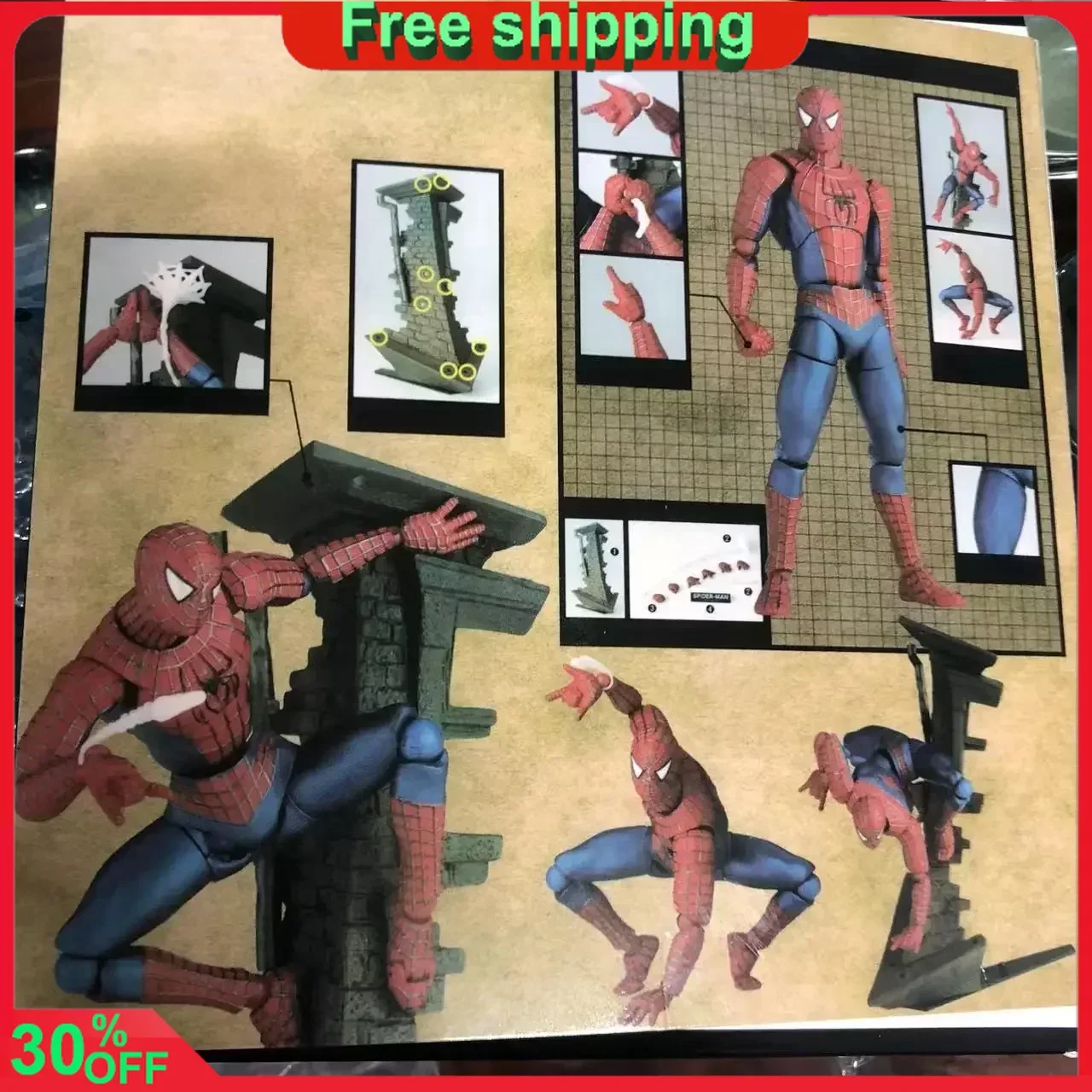 

14cm Spider-Man Anime Figure The Joints Are Movable Action Figure Manga Cute Collect Desktop Ornament Decorat Children Gift Toys