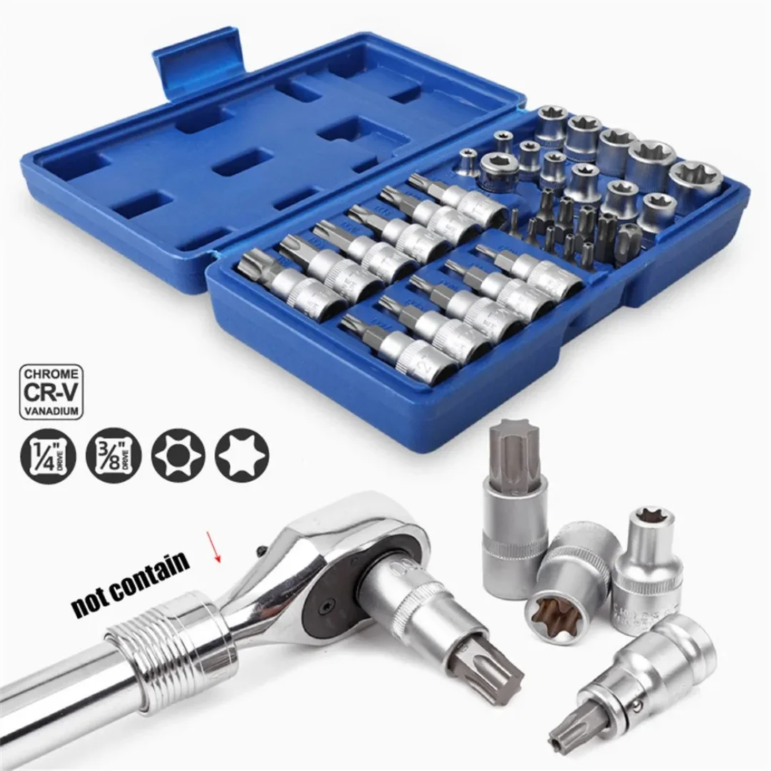 34pcs Torx & E-Torx Socket Set 4