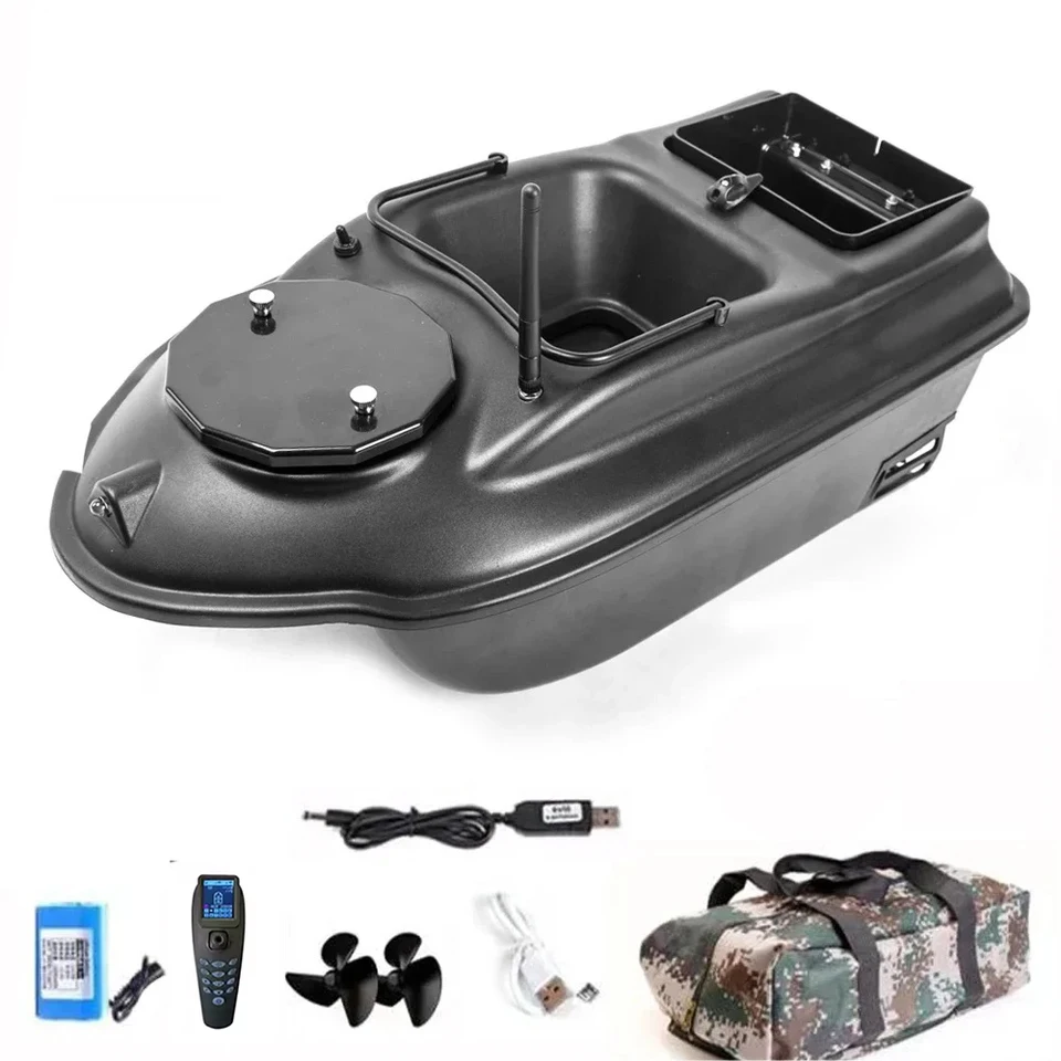 Barca con Esche da Pesca GPS Barca con Esche Wireless RC Doppio Motore 2 kg Ritorno Automatico dell'alimentazione Telecomando 500 m Distanza Nido da Pesca Barca (5200MAH