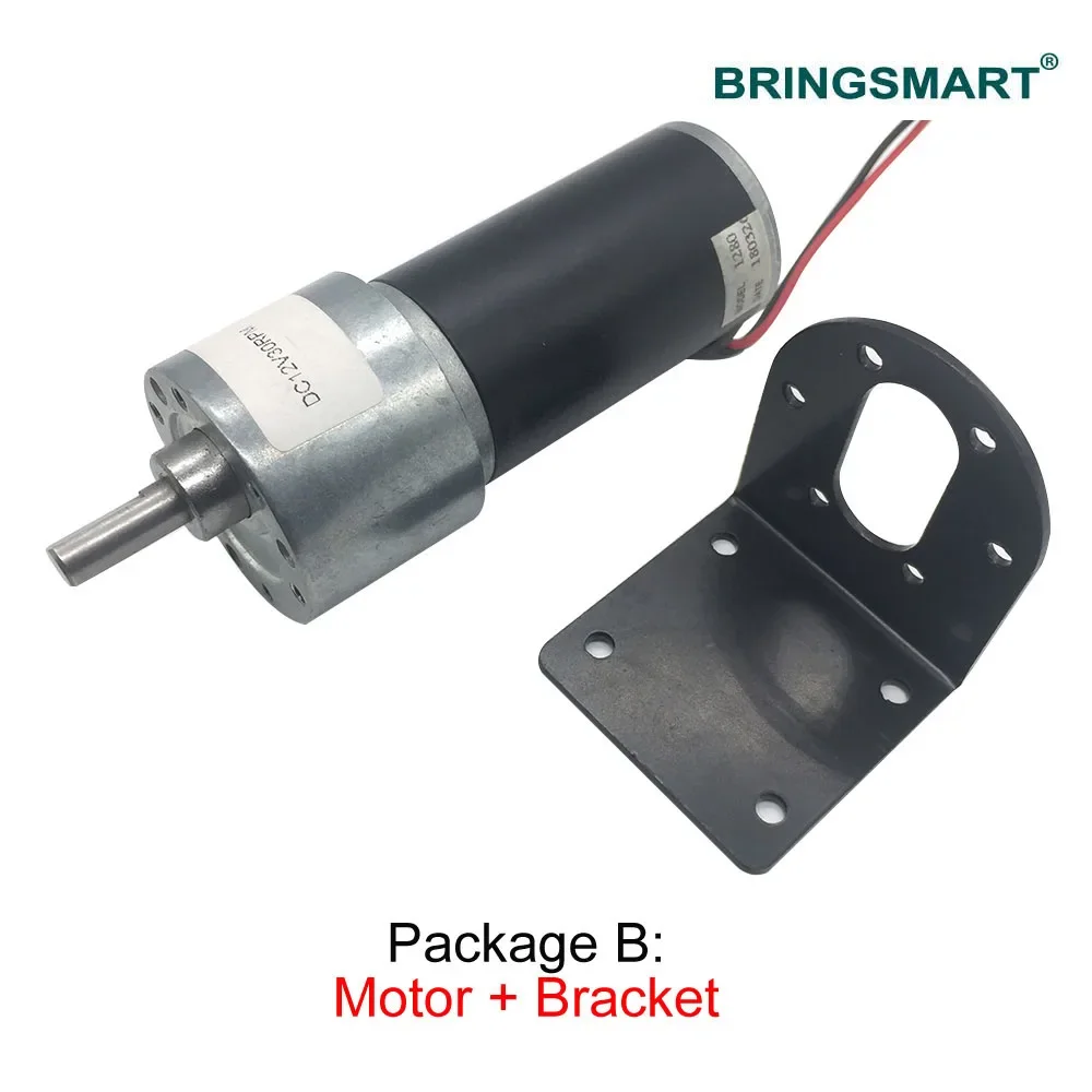Bringsmart JGB37-3157 DC Gear Motor 12 Volt Reductor Engine High Speed High Torque Reversible 24V DC Reversible Reduction Geared