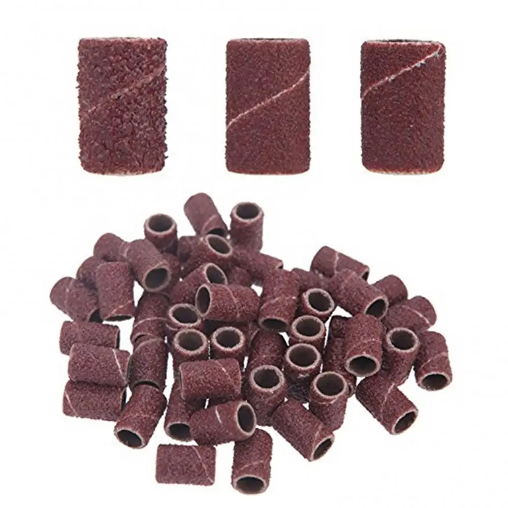 100Pcs Sanding Band Drill File Machine Bits Grinding Ring Nail Art DIY Tool Set Sand Bands Bits 80 nail art tools nail drill bit nail drill bits nail drill nail drill set nail drill kit
