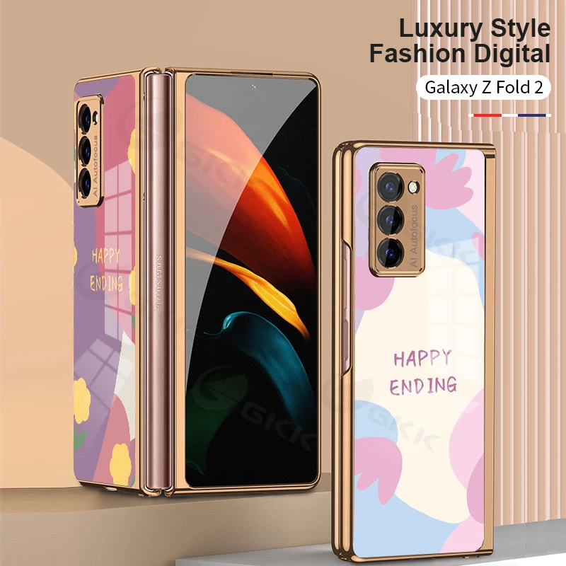 

Оригинальный чехол GKK для Samsung Galaxy Z Flip Fold 2 5G, Роскошный чехол из закаленного стекла с покрытием по краям для Samsung Z Flip Fold 2 5G