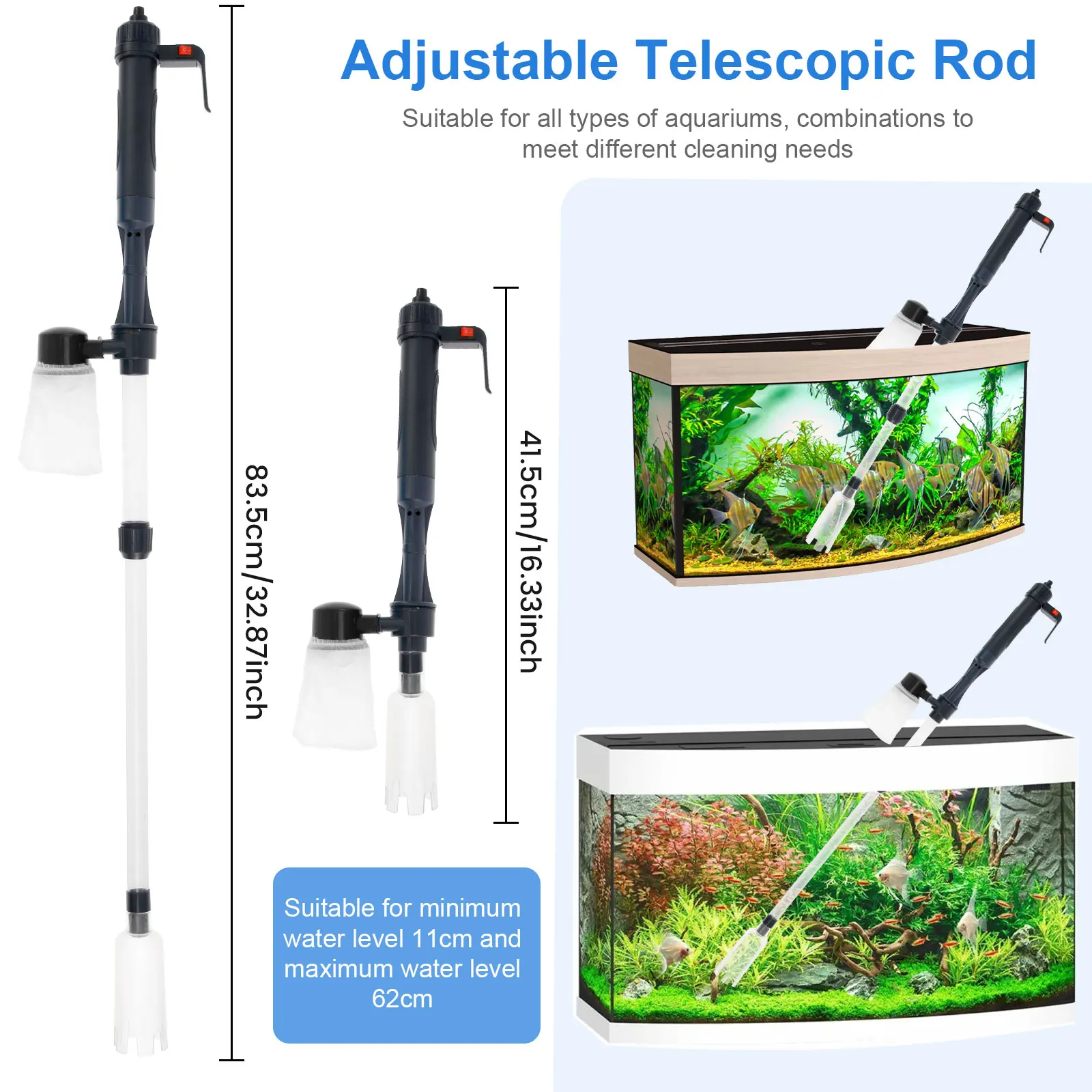 Aquarium Vacuum Water Change Pump Siphon Gravel Cleaner