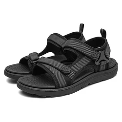 Men's Summer Fashion Lightweight Beach Sandals - Comfortable Casual Outdoor Footwear - 45 (Black)