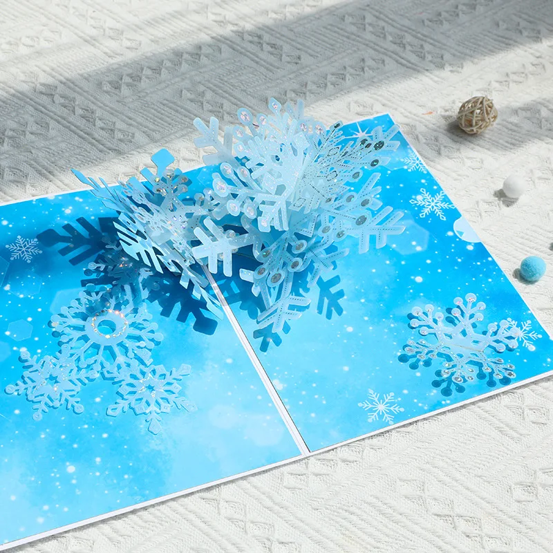 3D Pop-up Christmas Card Set,Shining Cards With Various Designs-Christmas Tree,Santa Claus,Reindeer,Snowflakes,Snowman,And More