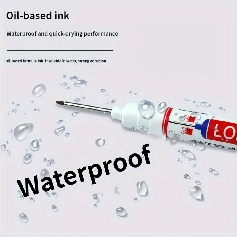 Permanent marker pen permanent marker long nib markers markers pen permanent markers marker pens 8pcs/Set 20mm Deep Hole Long Nib Head Permanent Markers for Metal Perforating Pen Waterproof Bathroom Woodworking Decoration