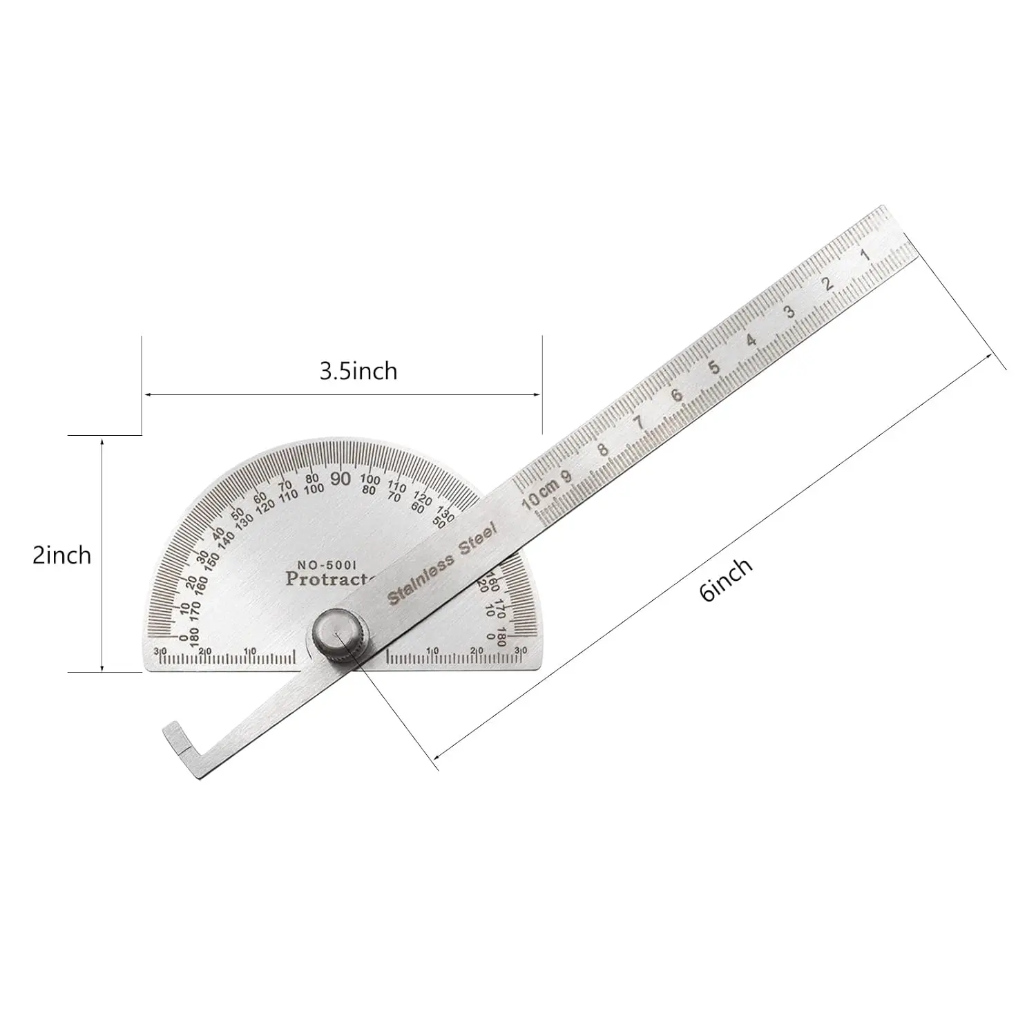 Digital Angle Protractor Angle Protractor Angle Measuring Tool Carpenter Measuring Tool Woodworking Measuring Tool 0-180 &deg; Round Head Protractor Stainless Steel Angle Gauge Woodworking Angle Gauges