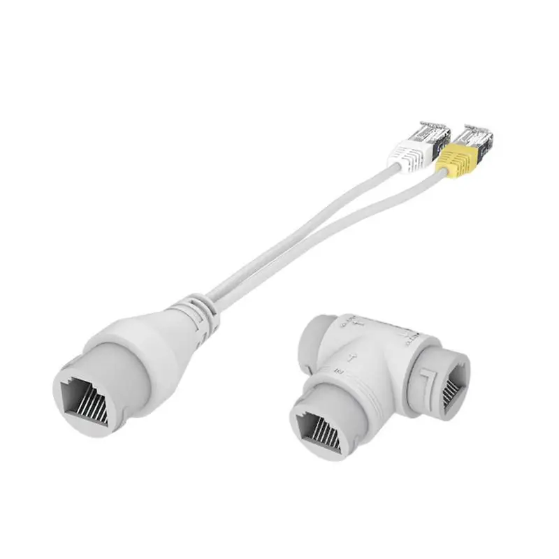 

POE Splitter 2-in-1 Network Cabling Connector Three-way RJ45 Connector for Security Camera install