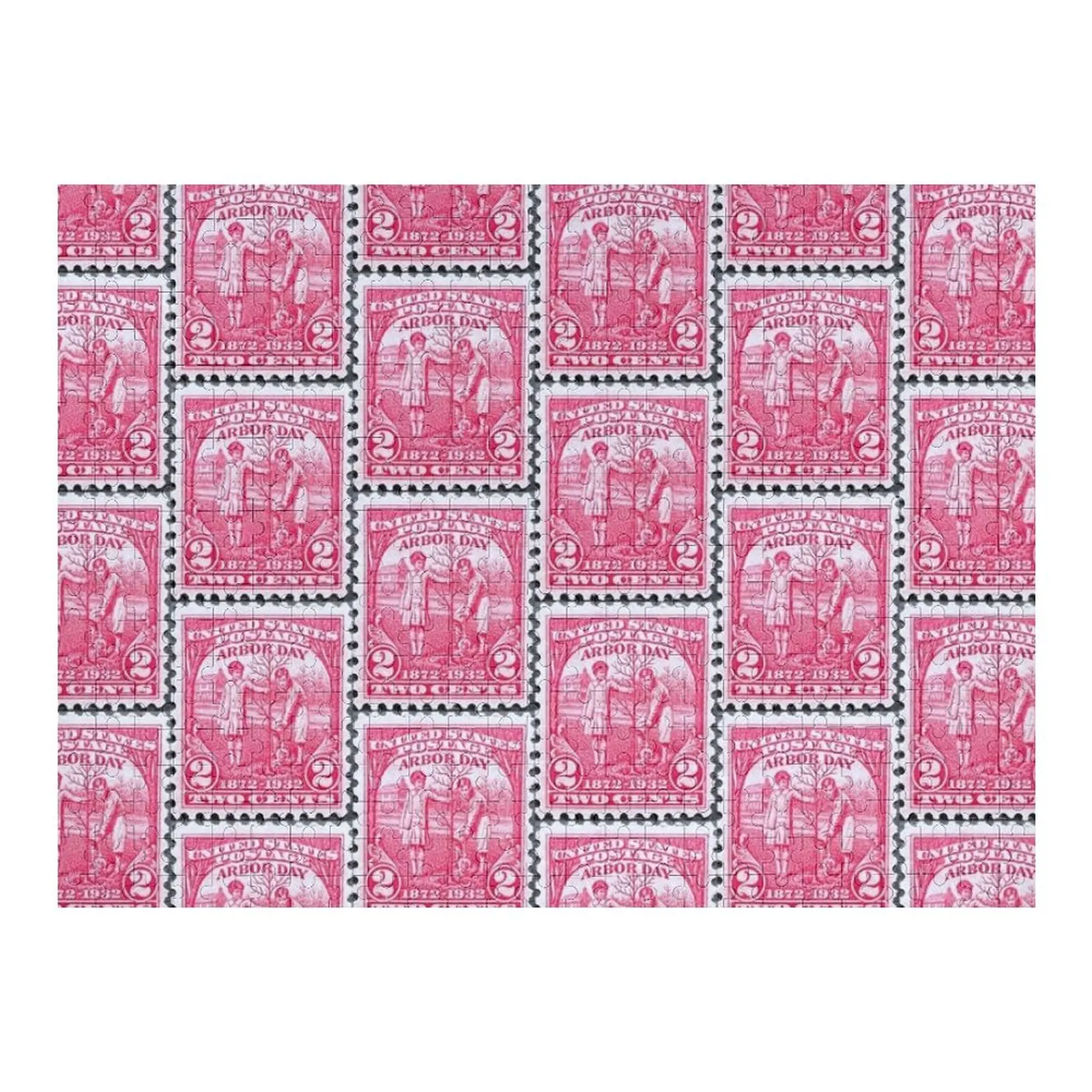 Arbor Day 1932 Vintage Postage Stamp Jigsaw Puzzle Customized Photo Wooden Animal Personalized Gift Married Puzzle