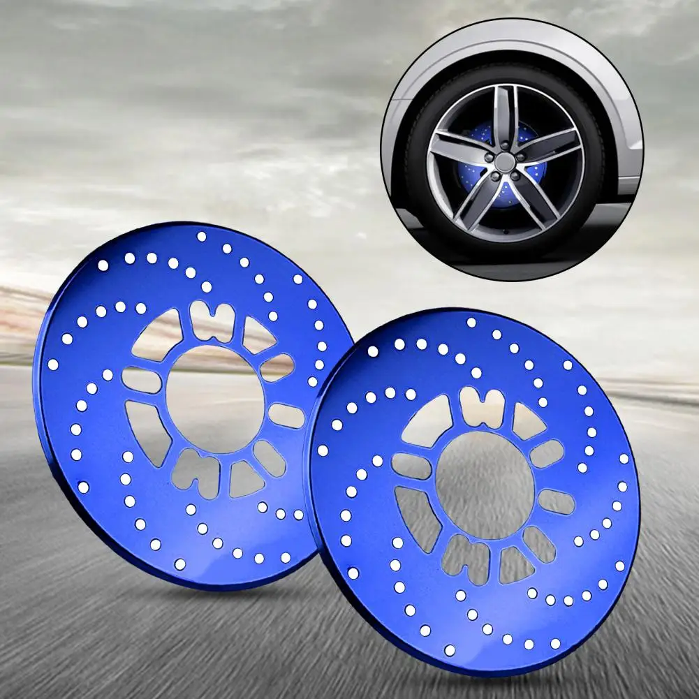 Car Brake Caliper Covers 2Pcs Disc Brake Rotor Hollow-out Decorative Bright-colored Brake Cover Exterior Accessories