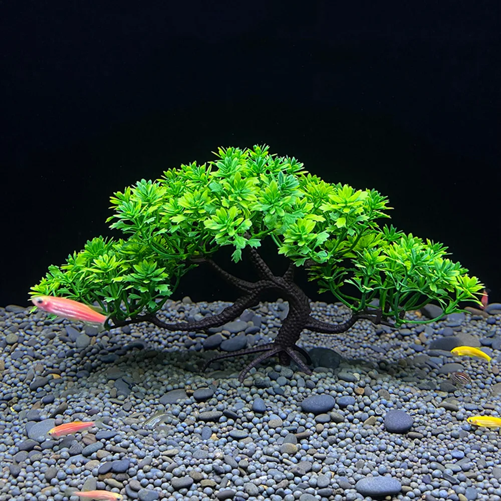 NEW 1PC Fish Tank Simulation Welcome Pine Landscaping False Tree Imitation Water Plant Aquarium Ornament DIY Fish Tank Decor