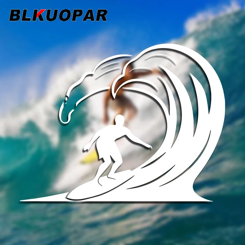 

BLKUOPAR Surfing Enthusiasts Car Stickers Funny Sport Decal Occlusion Scratch Die Cut Surfboard Refrigerator Car Lable