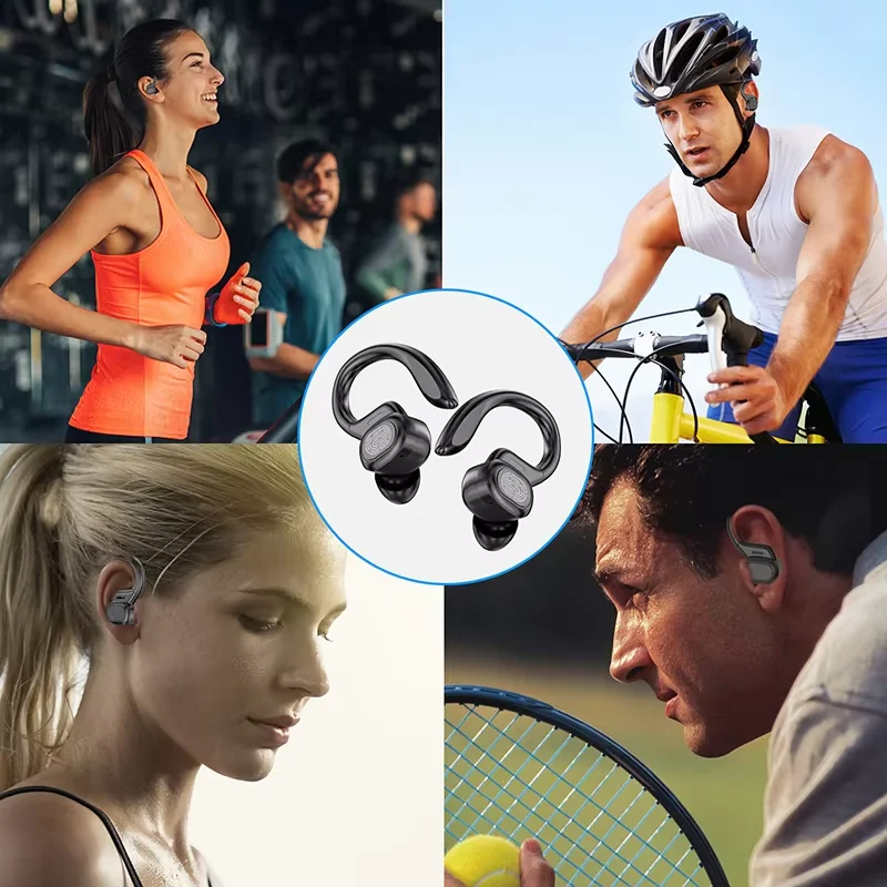 Cuffie Sportive Wireless Originali Bluetooth 5.3 Over-Ear con Ganci Auricolari, Auricolari Sportivi Impermeabili per Corsa, Cuffie In-Ear - immagine 6