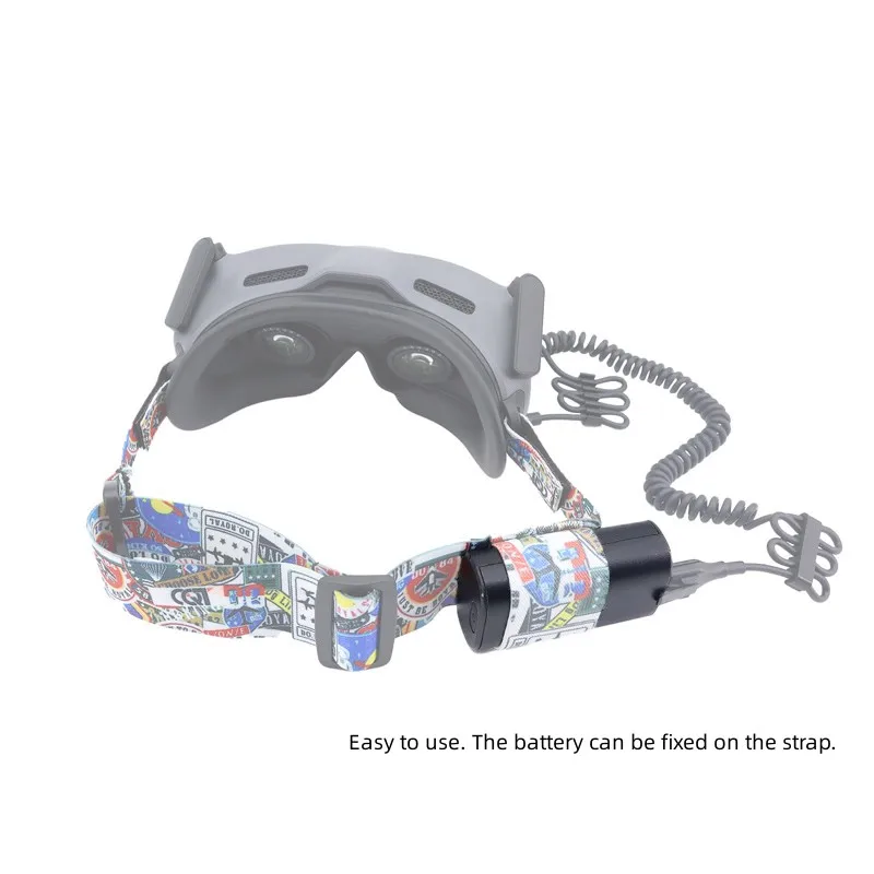 Sangle de tête pour lunettes DJI Goggles 2 et FPV V2 posée sur une surface, soulignant sa conception ergonomique pour le pilotage de drone.