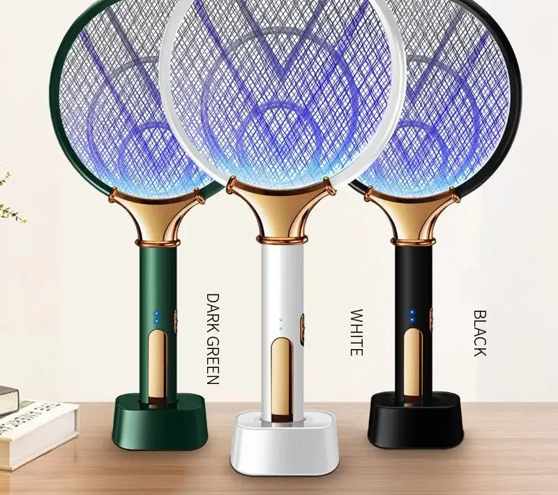 

Summer Night Baby Sleep Protect Tools Mosquito Racket 2 In 1 USB Rechargeable Fly Zapper Swatter Lamp Seduction Trap