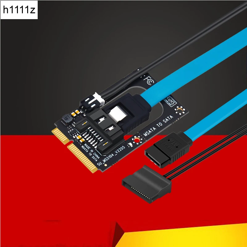 Msata para Sata Riser Board Adapter 7pin Sata 3.0 Extensão 5v Cabo de Alimentação Mini Sata para Sata Converter 2.5 Ssd Hdd