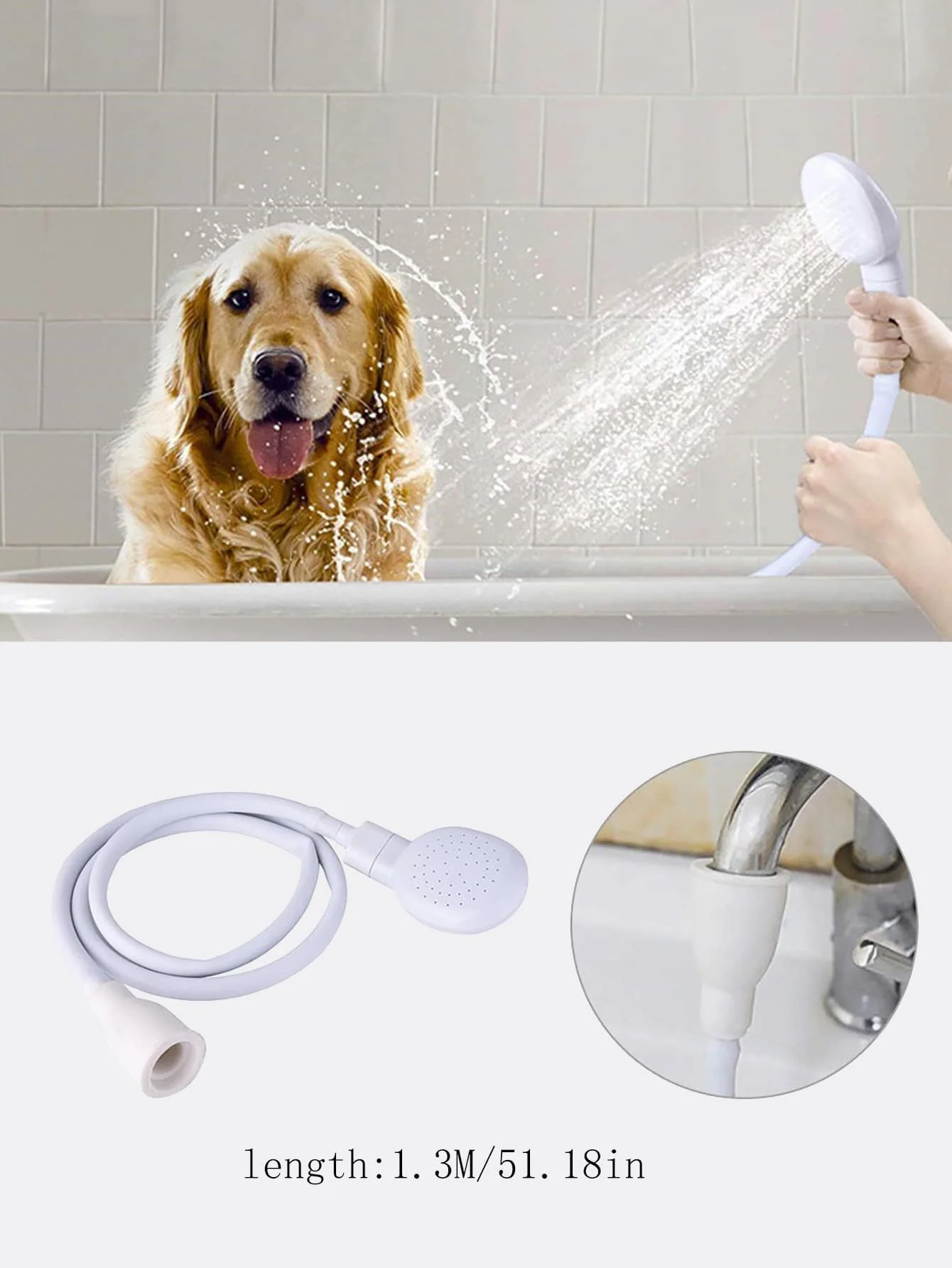 1pc-Faucet, shampoo, shower, pet cat and dog shower faucet, spray, multi-function faucet, shower nozzle, easy to install