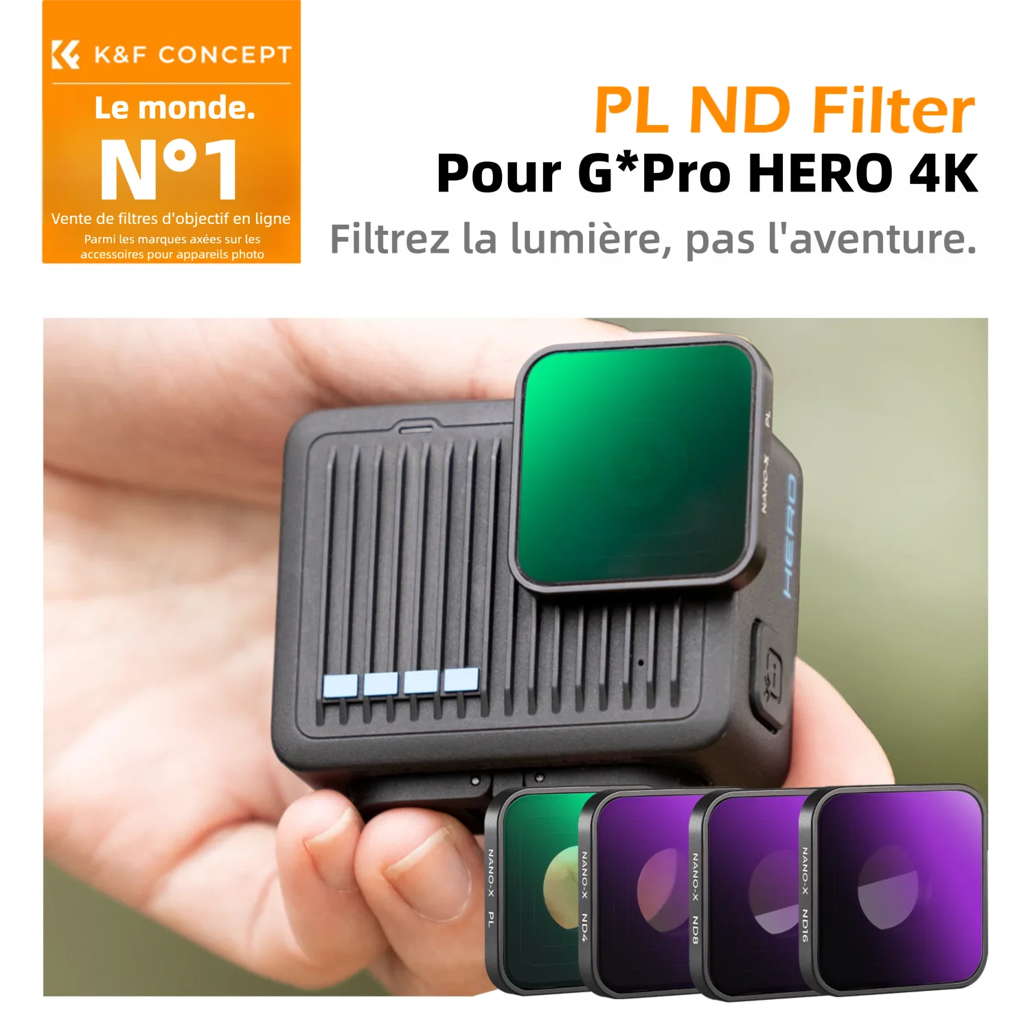 Kit Filtres Polarisants pour Action Caméra - Lot 4 Filtres PL