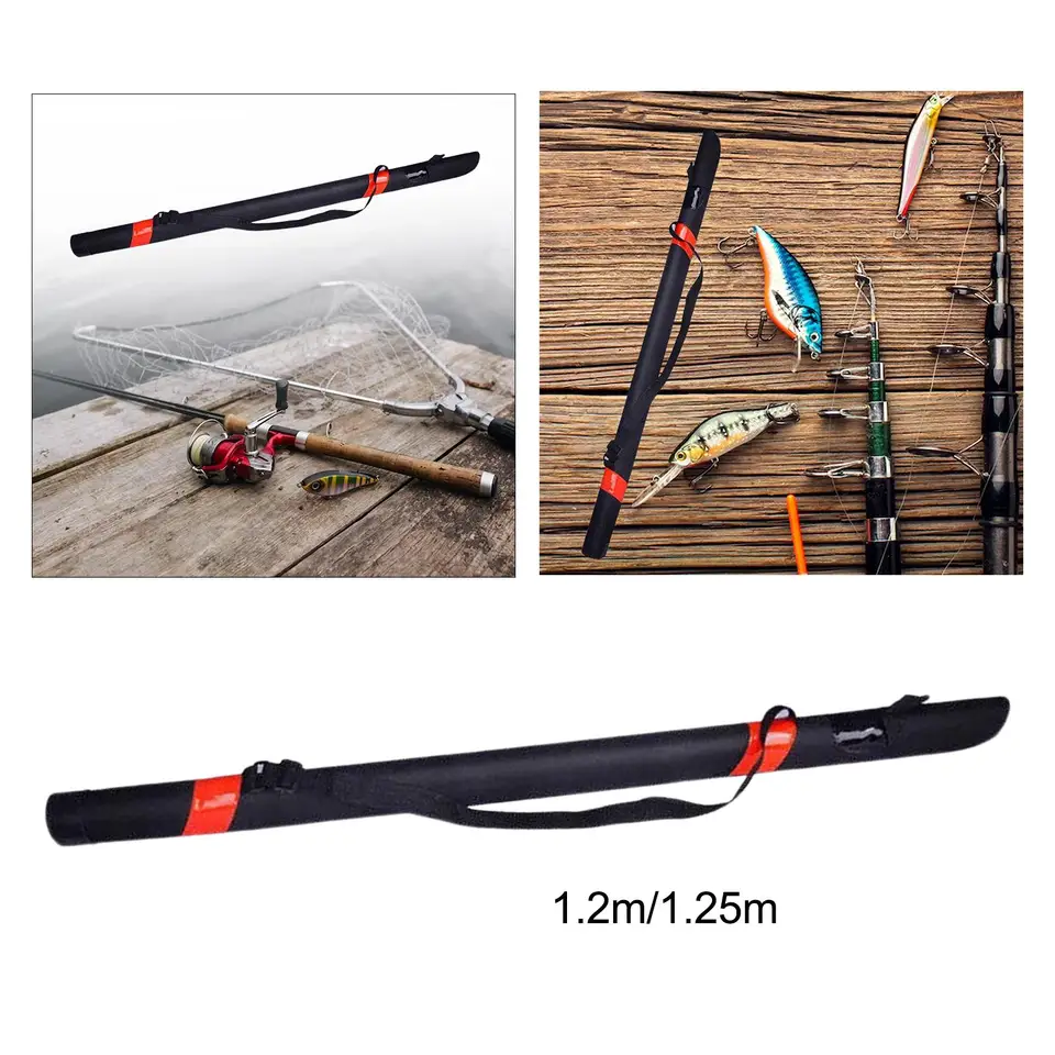 Étui de canne à pêche à la mouche en plein air, étui de rangement pour la pêche en voyage, étui rigide avec sangle pour un transport facile Étui de canne à pêche à la mouche en plein air, étui de rangement pour la pêche en voyage, étui rigide avec sangle pour un transport facile