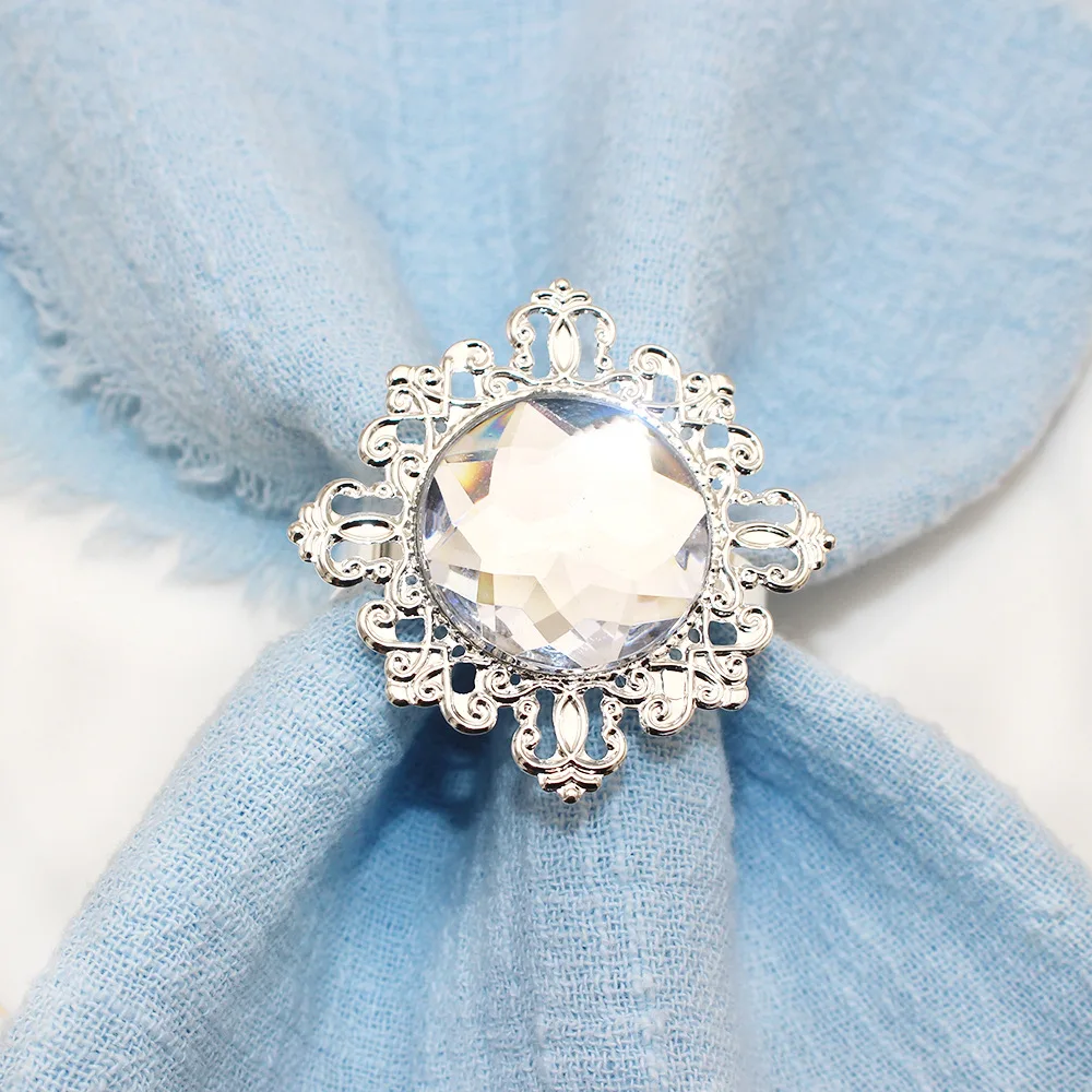 10 Stück Acryl-Serviettenringe mit versilberten Diamanten für Hochzeitsempfänge, Geschenke für Feiertagsessen, geschäftliche Unterhaltungen – Detail 10